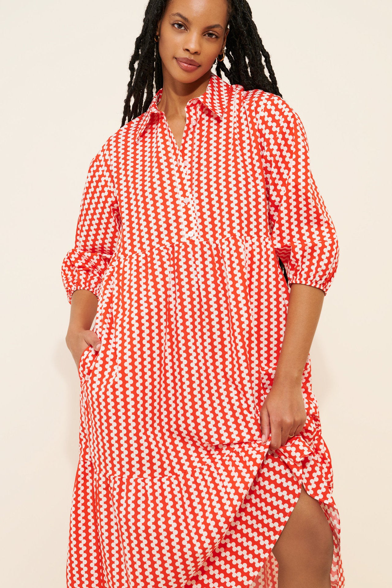 Printed shirt dress