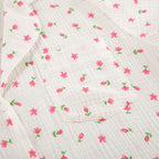 Printed short-sleeved cotton and silk pajamas