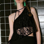 Yoga suit vest with lace mesh outside