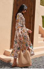 Floral summer pleated floral print dress