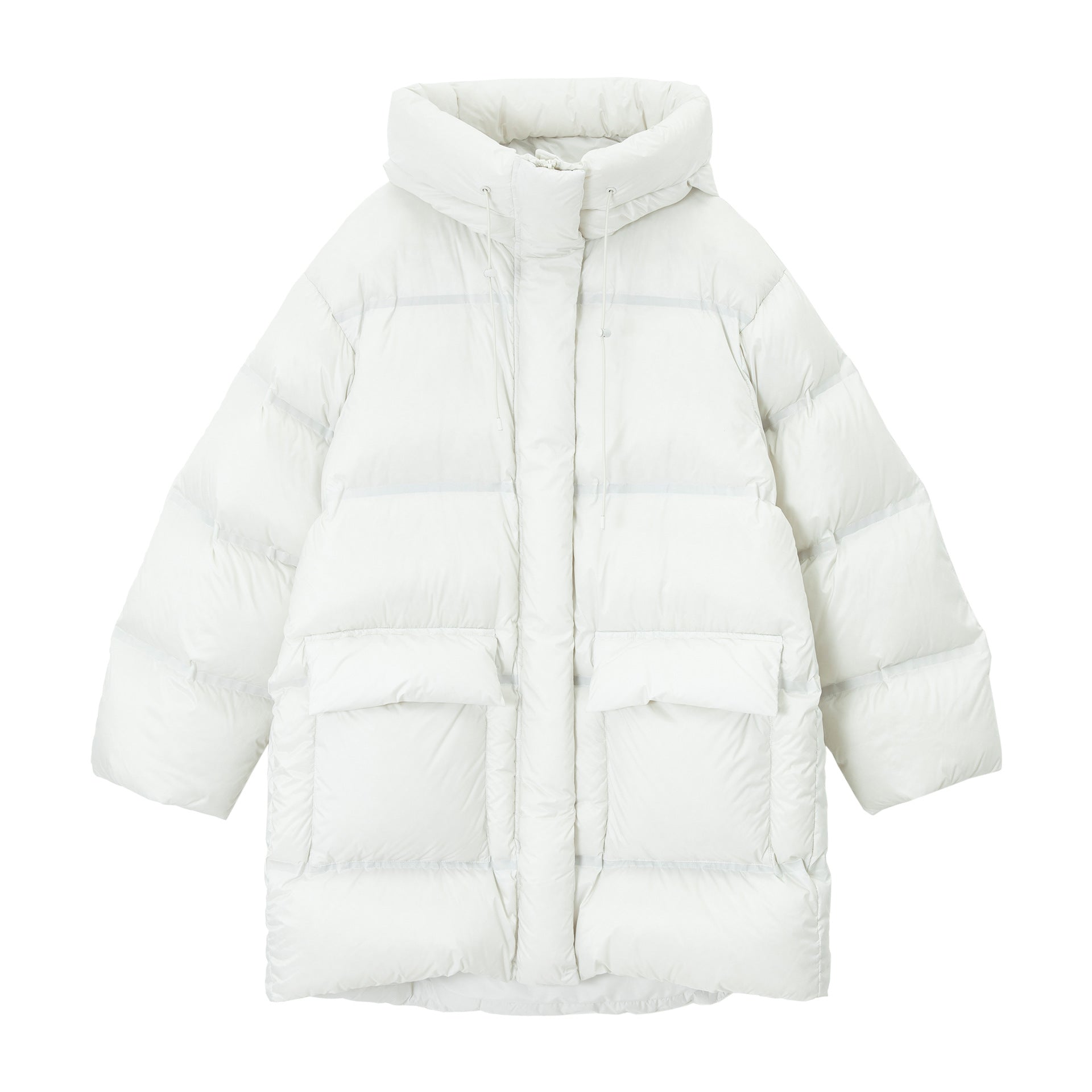 Super Soft High Density Zero Pressure Hooded Gall Free Down Jacket