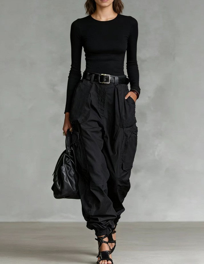 Multi-pocket tooling trousers for women