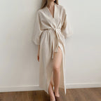 Printed breathable nightgown bath