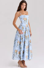 Floral suspender dress