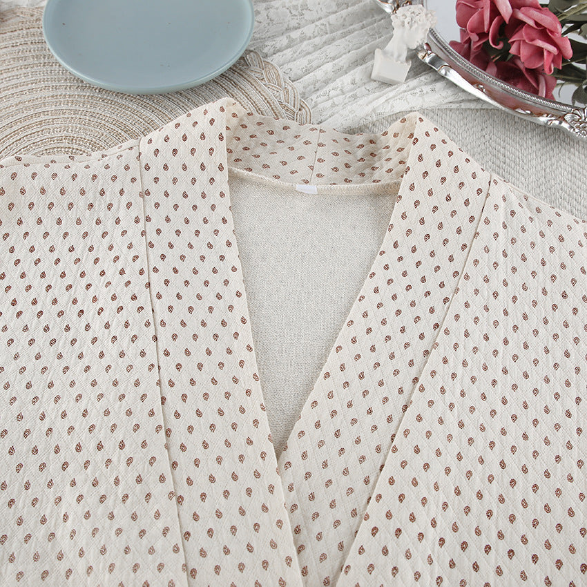 Printed breathable nightgown bath