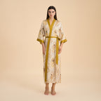 Satin chiffon bathrobe shuffle print nightgown