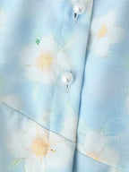 Bubble Sleeve V-Neck Waist Dress