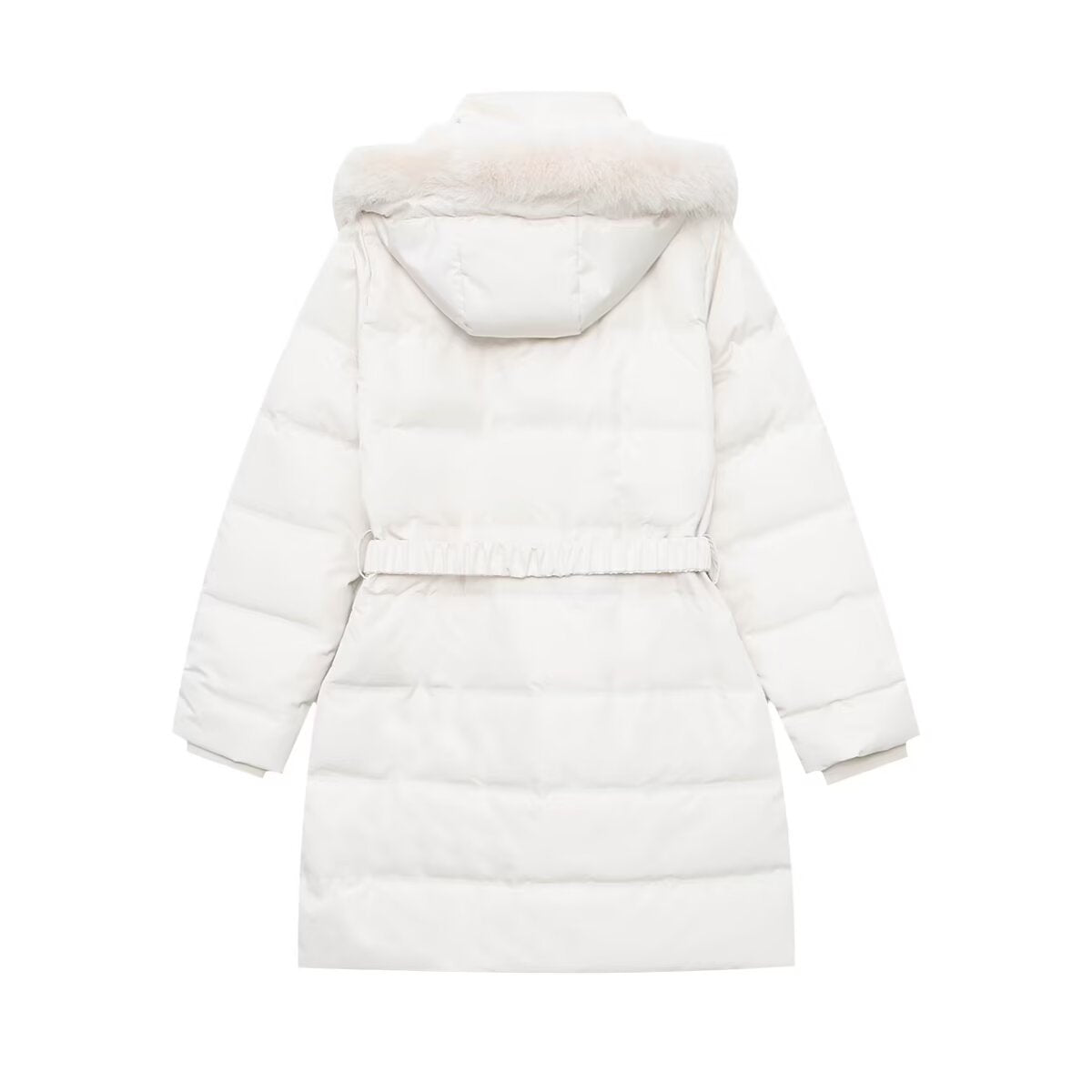 Simple thermal hooded down jacket