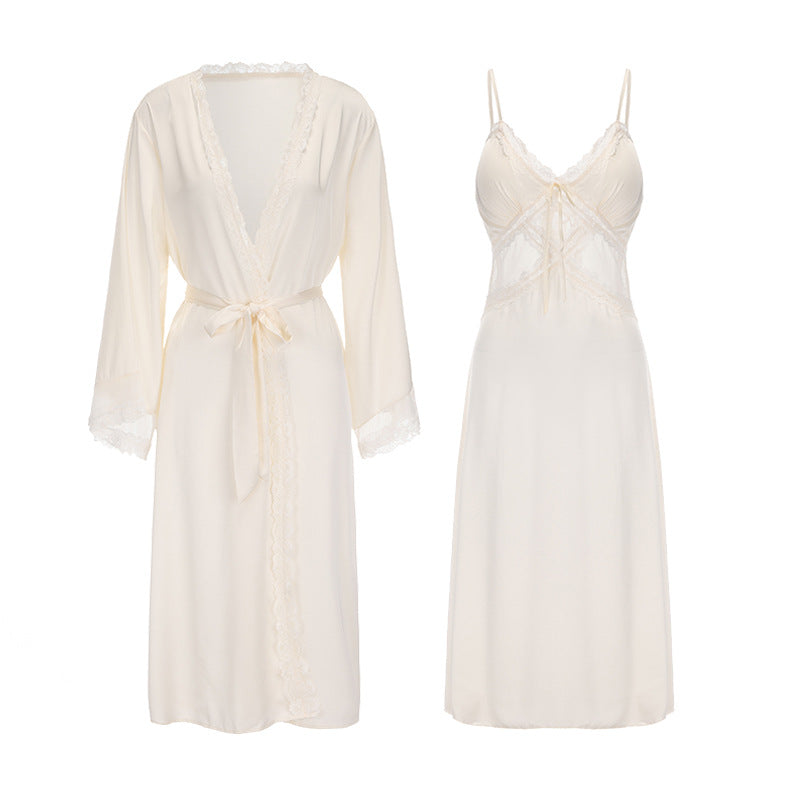 Side slit suspender nightgown