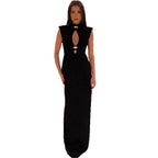 Hollow-out retro hip-wrapped dress for women