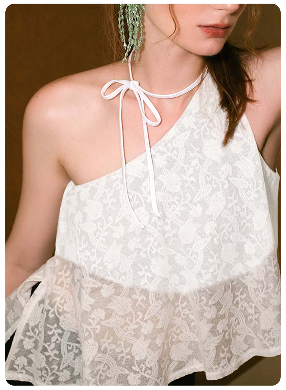 Yoga suit vest with lace mesh outside