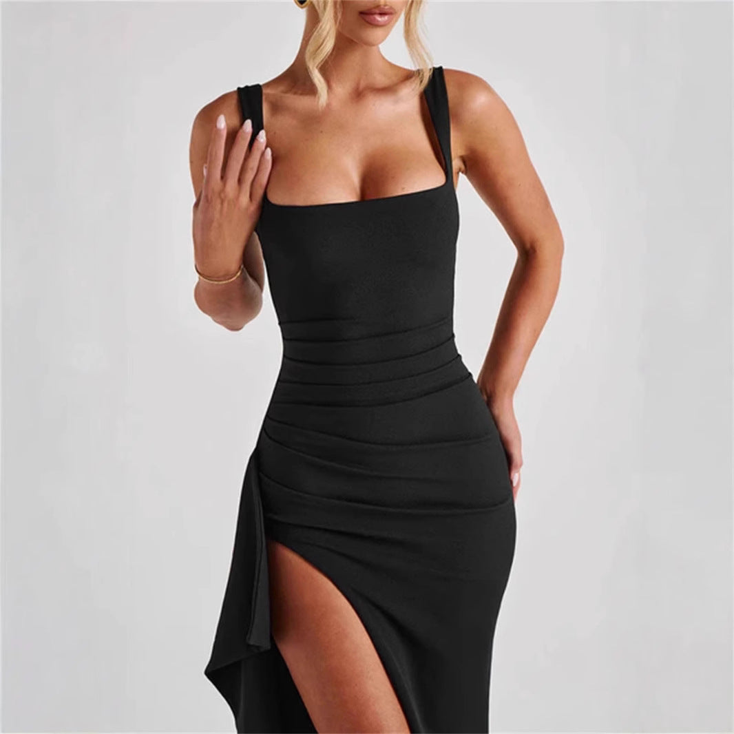 Suspender split dress