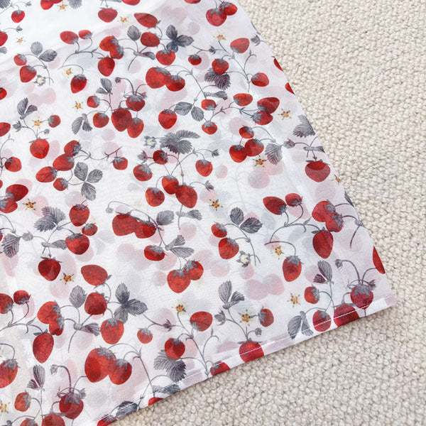 Strawberry retro French silk suspender long dress double-layer mulberry silk dress