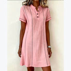 V-neck splicing shirt dress