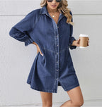 Lantern sleeve loose dress