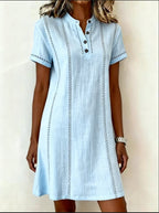 V-neck splicing shirt dress
