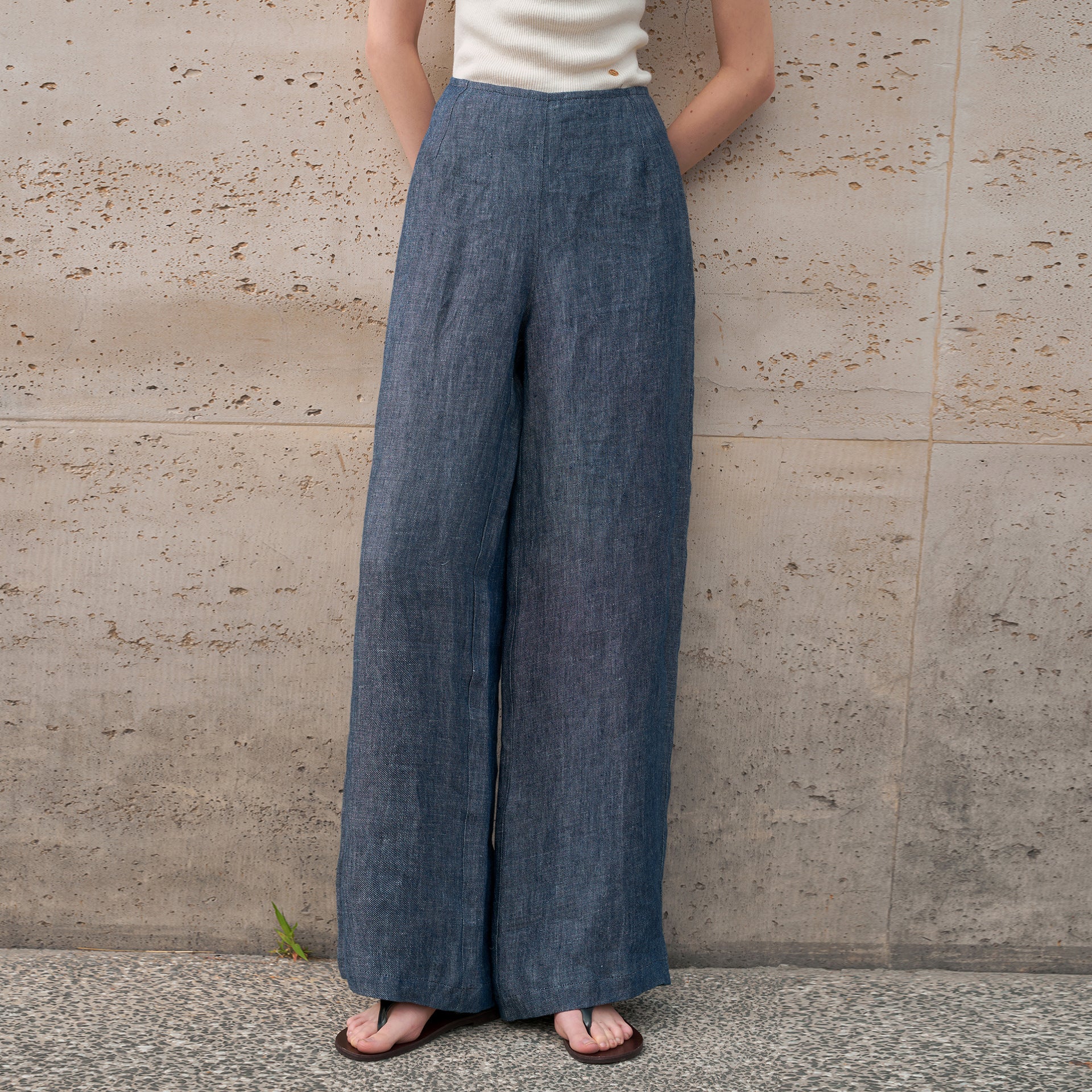 High-end linen slacks