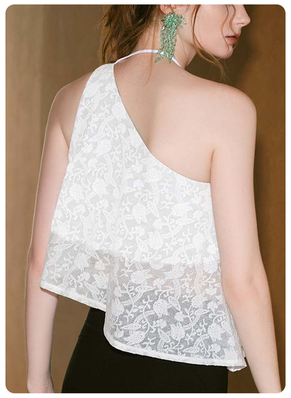 Yoga suit vest with lace mesh outside