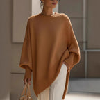 Crew neck pullover solid color knitted sweater