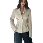 Small suit solid color jacket cardigan
