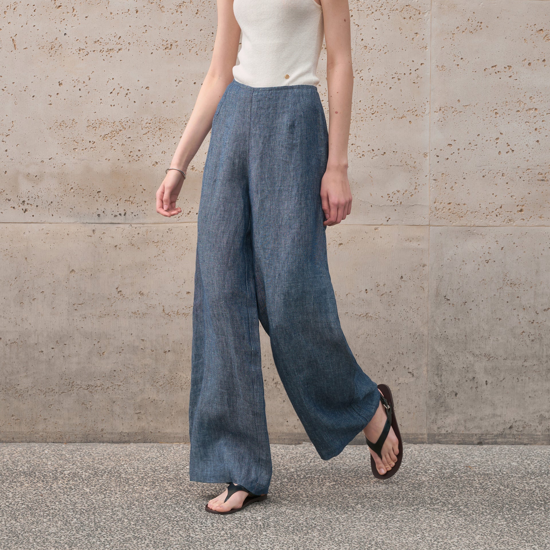 High-end linen slacks