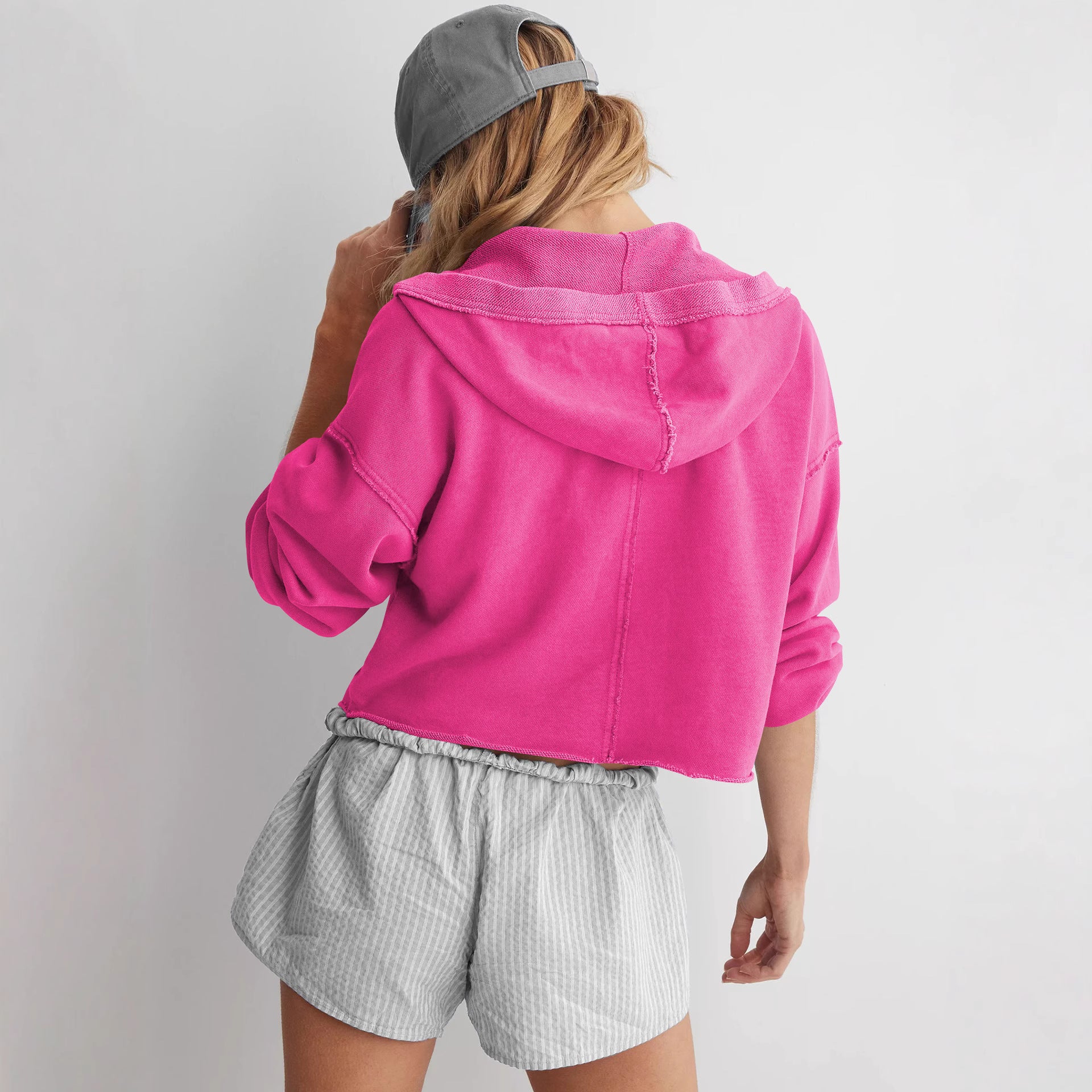 Fashion brand women's hooded sweater V-neck