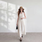 Back waist hollow sleeveless dress