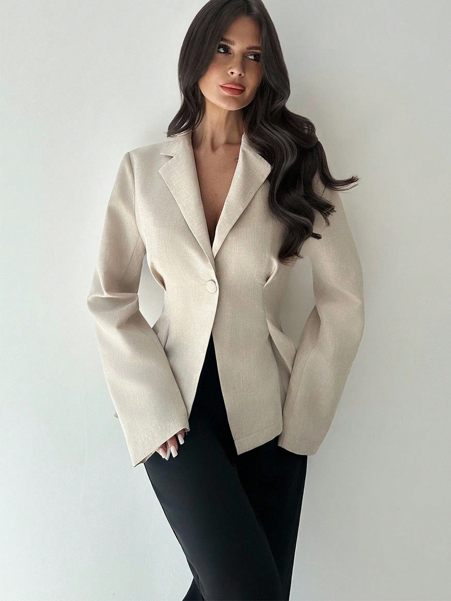 Small suit solid color jacket cardigan