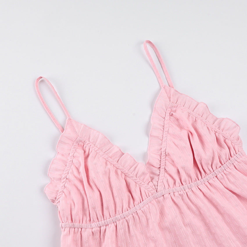 Jacquard suspender trousers cover loungewear