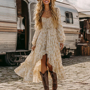 Black Lace Long Sleeve Slim Fit Long Dress