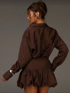 Shirt collar long sleeve waist shirt