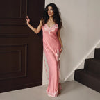 Lace lace suspender split spliced lace nightdress