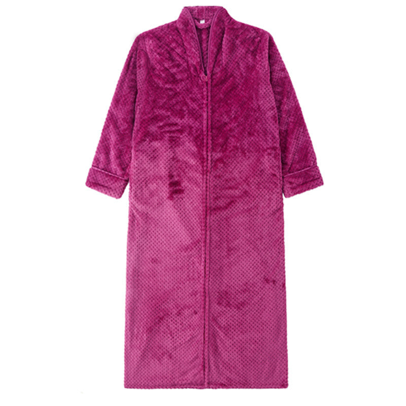 Thickened and extra long flannel pajamas, pineapple plaid pajamas