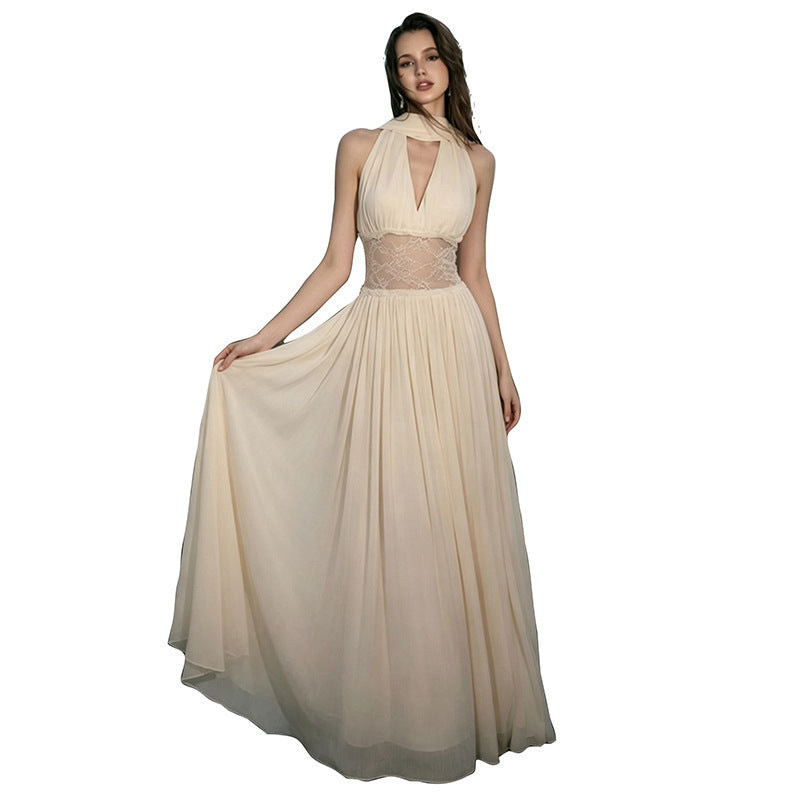 Waist Chiffon V-Neck Waist Dress