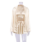 Silk long-sleeved bathrobe loungewear