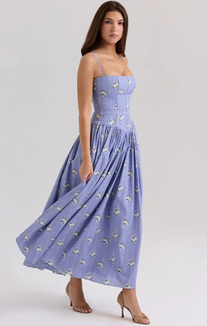 Floral suspender dress