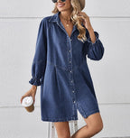 Lantern sleeve loose dress