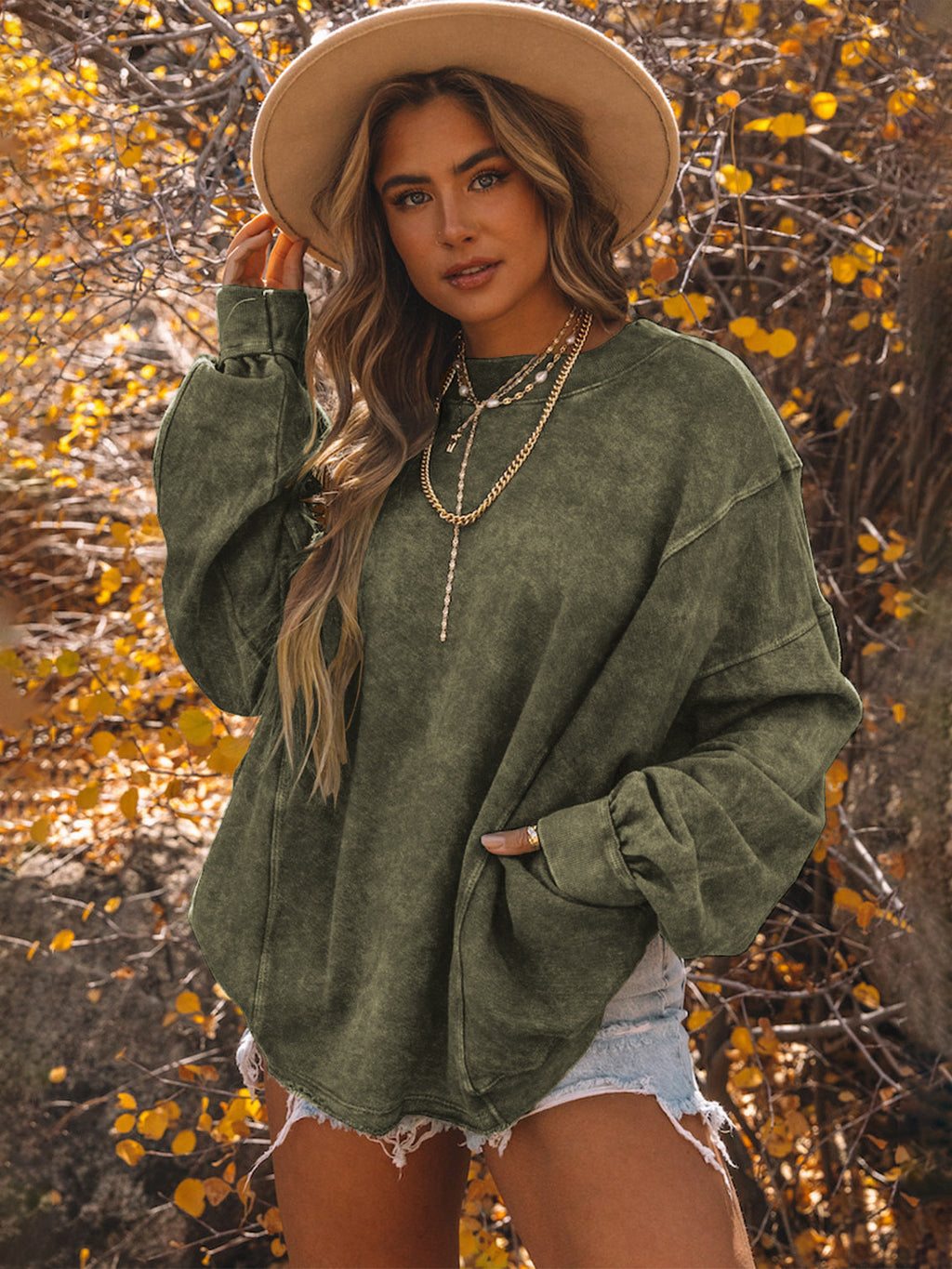 Personalized trendy jumper washed sweater