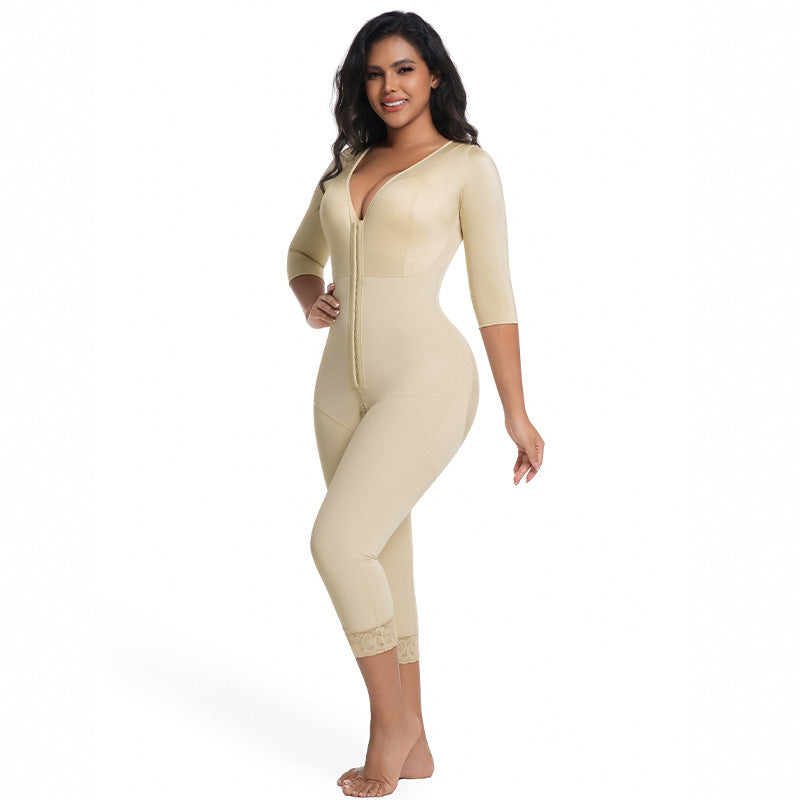 Double-layer fabric strengthens abdomen and hips, corset woman