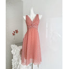 Mulberry silk polka dot twist dress