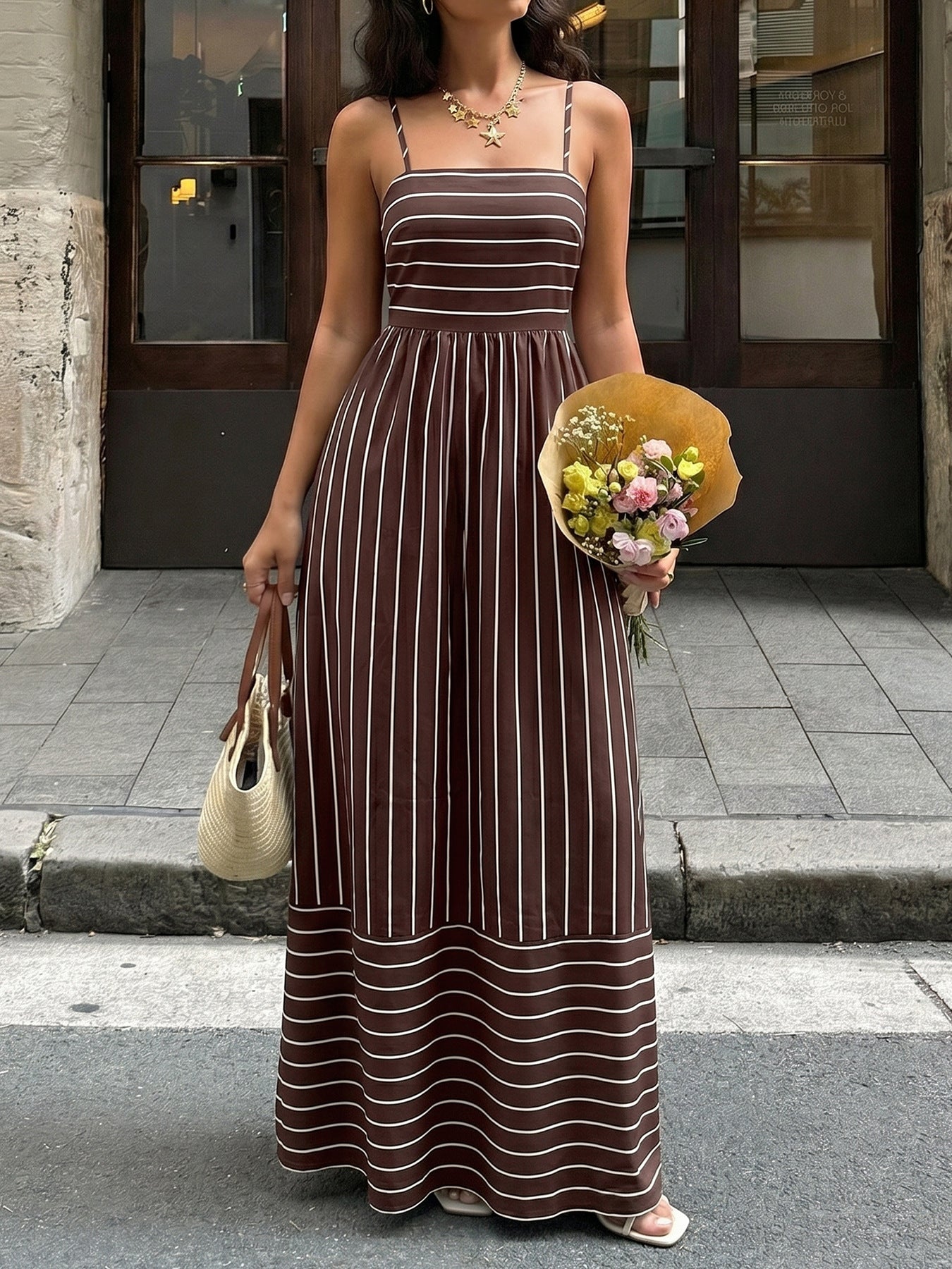Vintage Vacation Suspender Halter Dress