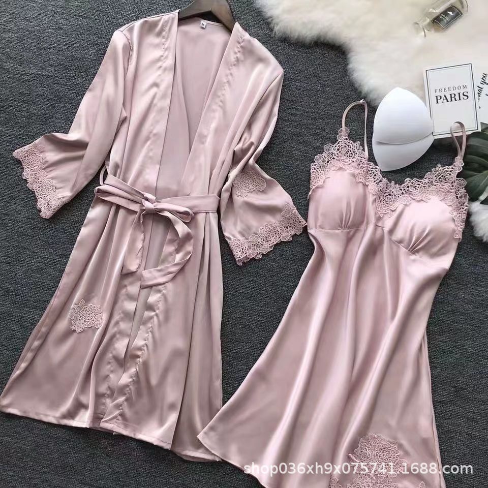 Satin home nightgown