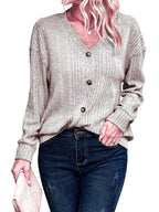 Knitted button long-sleeved T-shirt