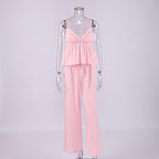 Jacquard suspender trousers cover loungewear