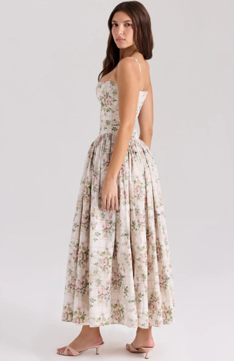 Floral suspender dress