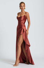 Suspender dress ruffle irregular dress