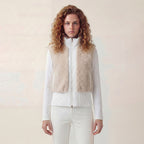 Hooded 3-in-1 short down jacket lamb wool ski jacket two-piece set