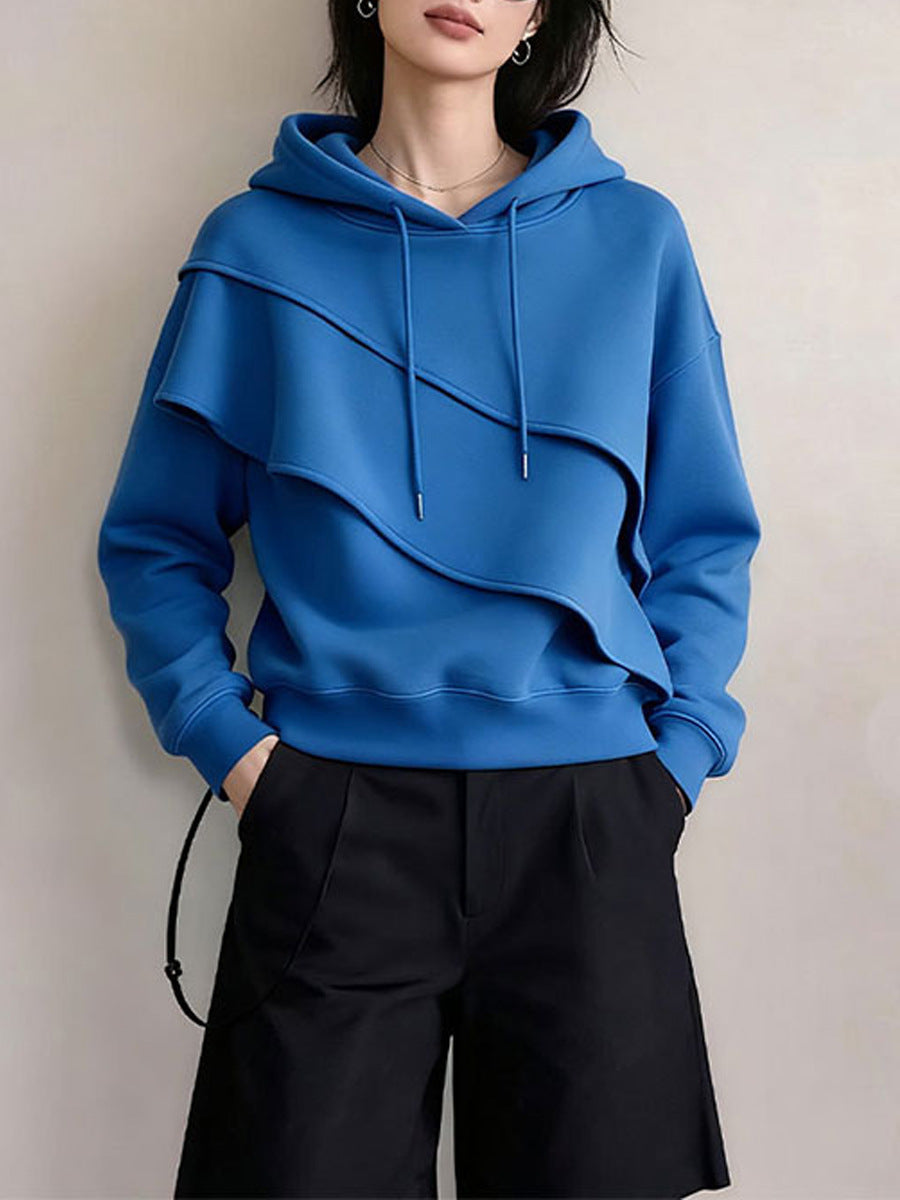 Casual hooded long-sleeved sweater