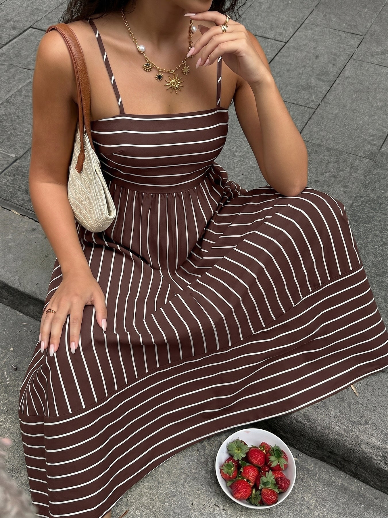 Vintage Vacation Suspender Halter Dress