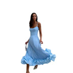 Suspender pendulum three-dimensional flower A-shaped dress dress